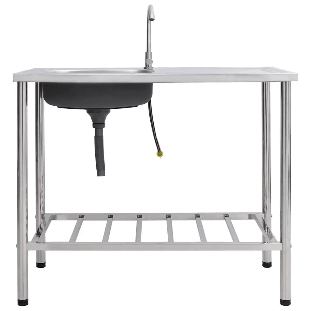 Lavello da Campeggio Vasca Singola con Rubinetto Acciaio Inox CFW1476459