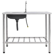 Lavello da Campeggio Vasca Singola con Rubinetto Acciaio Inox CFW1476459