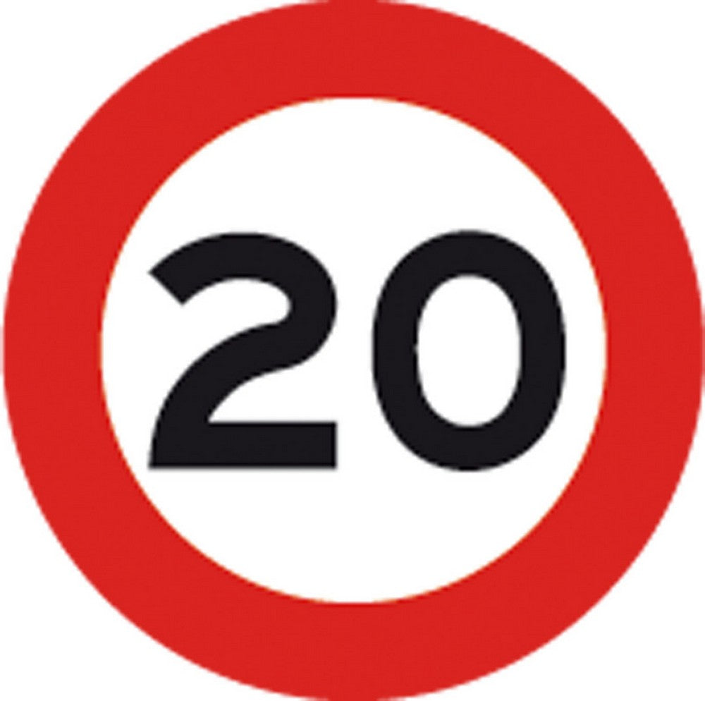 segnale limite di velocit+ 20 km/h figura 50-art.116 ï cm. 60 cod:ferx.vit31078