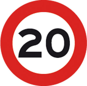 segnale limite di velocit+ 20 km/h figura 50-art.116 ï cm. 60 cod:ferx.vit31078