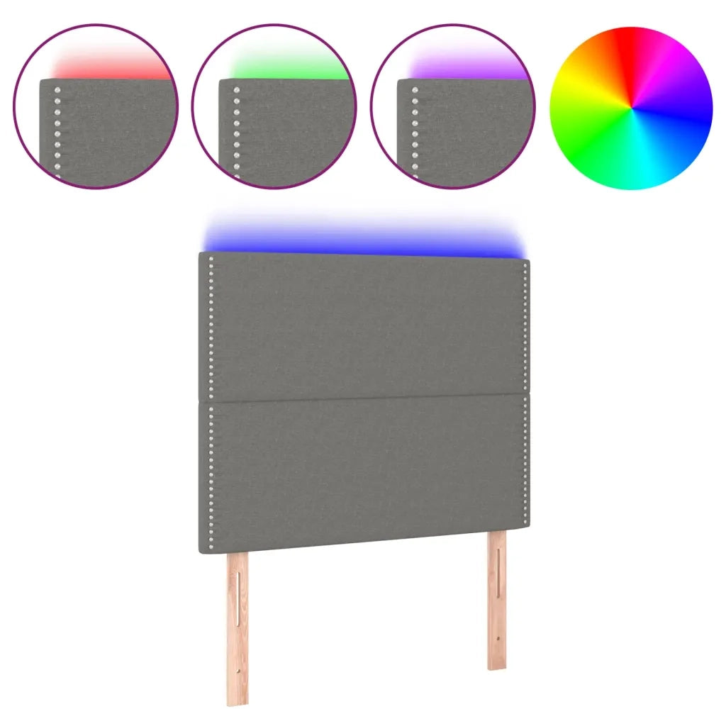 Testiera a LED Grigio Scuro 80x5x118/128 cm in Tessuto 3122259