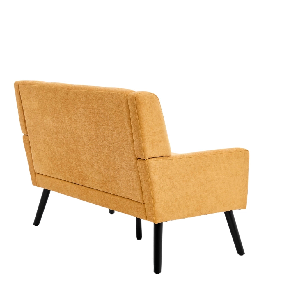Sedia Panchetta Imbottita 2 Posti ¨C MINIMAL ¨C Lino, Gambe in Legno Massello, Beige
