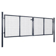 Cancello da Giardino in Rete di Acciaio Zincato 300x100 cm Grigio 143363