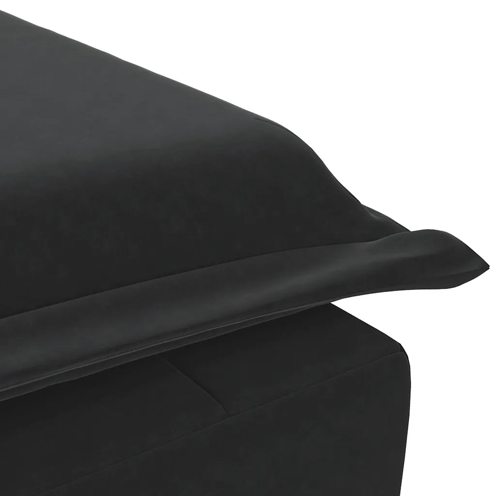 Chaise Longue Massaggi con Cuscino a Rullo Nero in Velluto CFW1484756