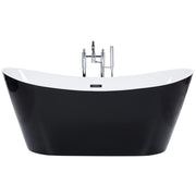 Vasca da bagno nera con argento sanitario acrilico singolo 180 x 78 cm autoportante moderno
