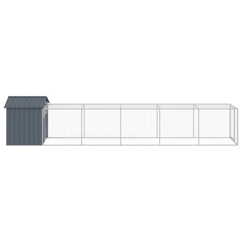 Recinto per pollaio con recinto per galline 117 x 609 x 123 cm in acciaio zincato antracite 02_0043948