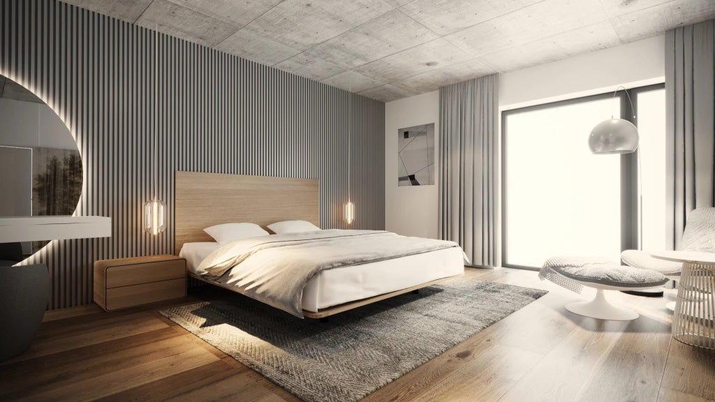 LETTO IMBOTTITO SONAR TRE 180x200 SOLIK ROVERE NATURALE