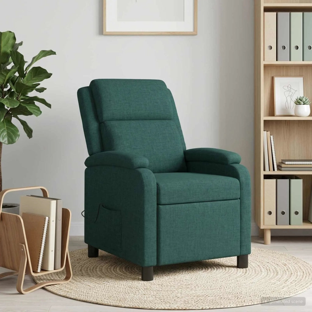 Divano Sedia-Poltrona Massaggiante Verde Scuro Tessuto 630949