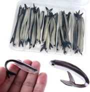 Lokaas a forma di coda di tartaruga, plastica morbida per la pesca del persico, 30 esemplari con scatola, lokaas per pesca di trote, crappie, adatto per acqua salata e dolce.