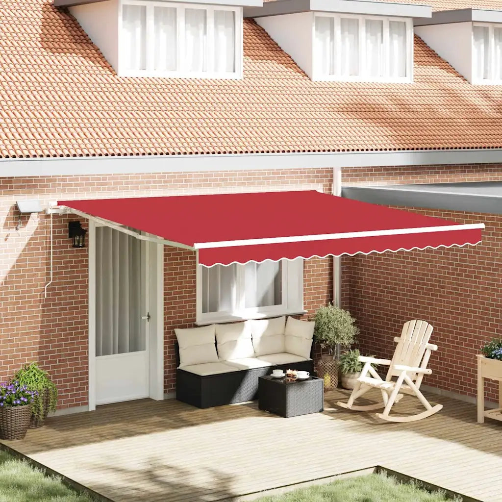 Tenda Retrattile Rosso 400 × 300 cm Tessuto e acciaio 3330688