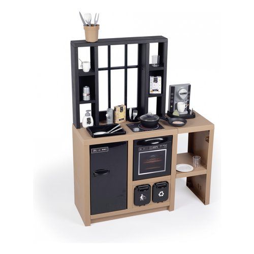 Cucina giocattolo smoby 7600312600 loft con accessori marrone e nero