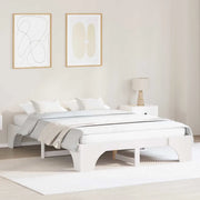 Struttura del letto Bianco 160 x 200 cm Pino massello 872939