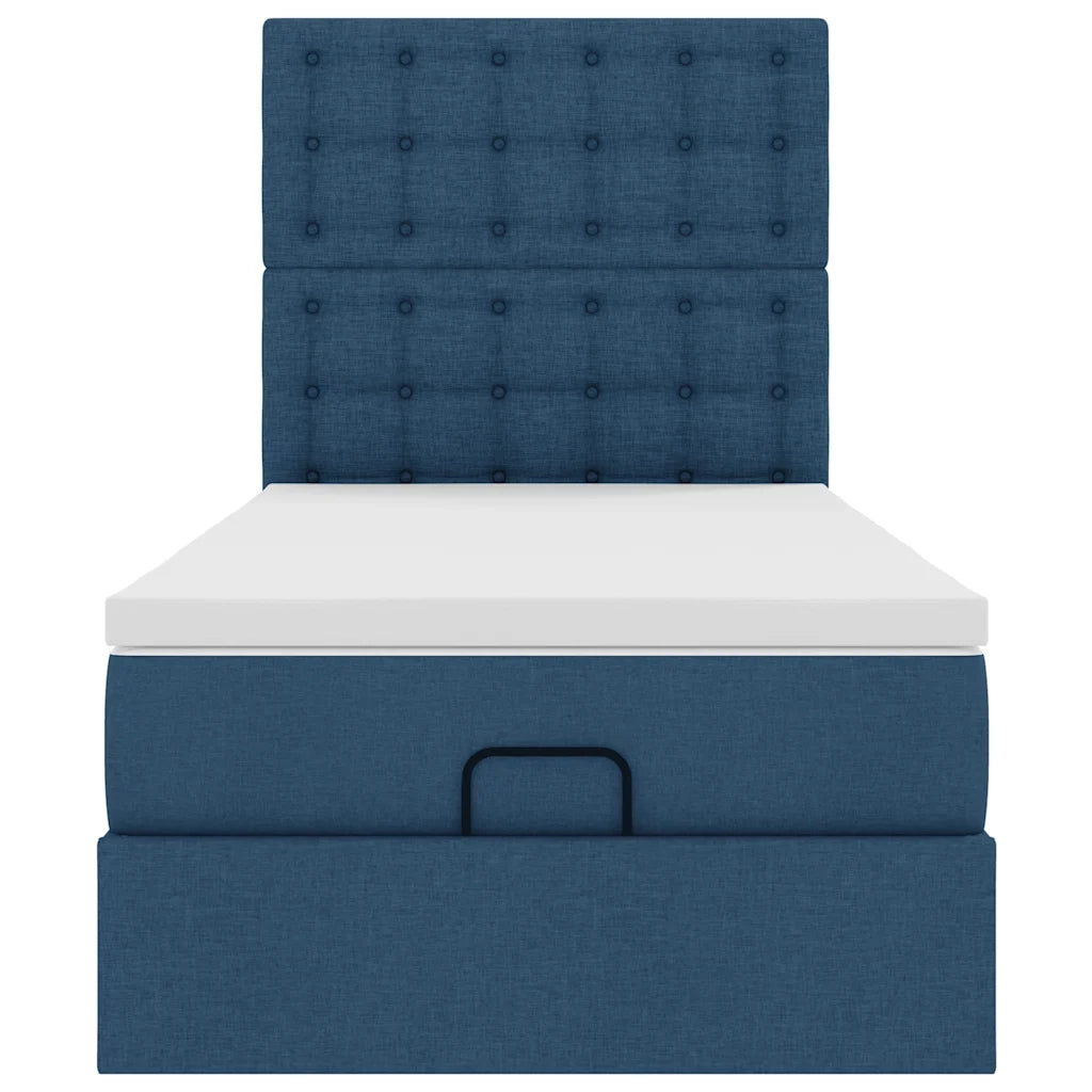 Pouf Letto con Materasso Blu 100x200 cm in Tessuto 3313305
