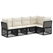 Set Divano da Giardino 5 pcs Nero polyrattan 3434215
