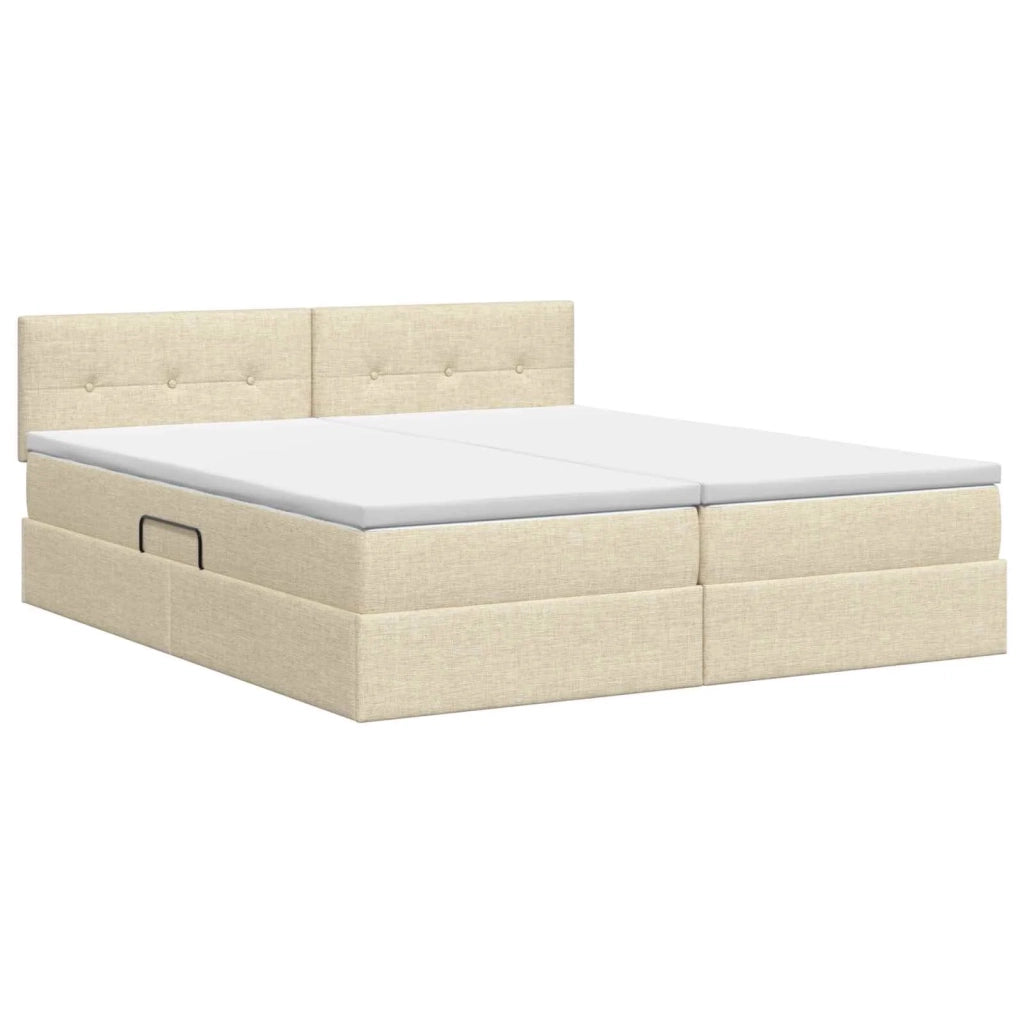 Letto con Contenitore con testiera 2 pz Crema Pelle Sintetica 3458917