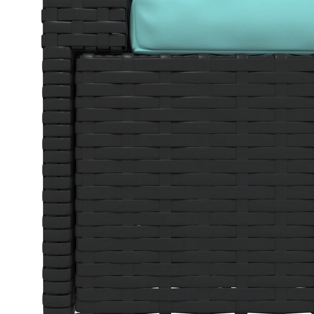 Divano a 2 Posti con Cuscini in Polyrattan Nero cod mxl 35040