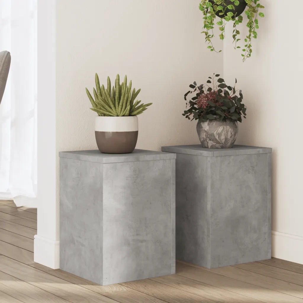vidaXL Supporti per Piante 2 pz Grigio 25x25x35 cm Legno Multistrato