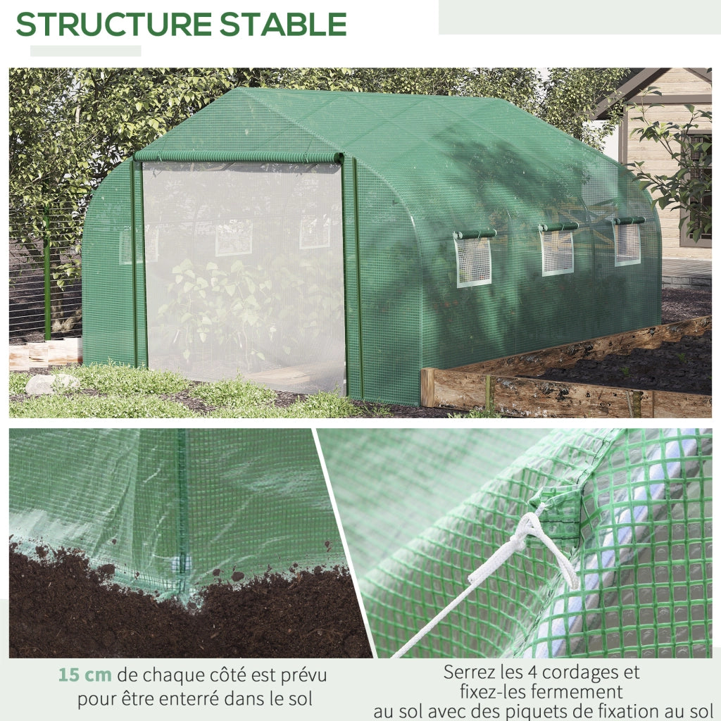 Serra Tunnel per Giardino ¨C zephmum ¨C Verde, Acero, 3.5x3x2 m