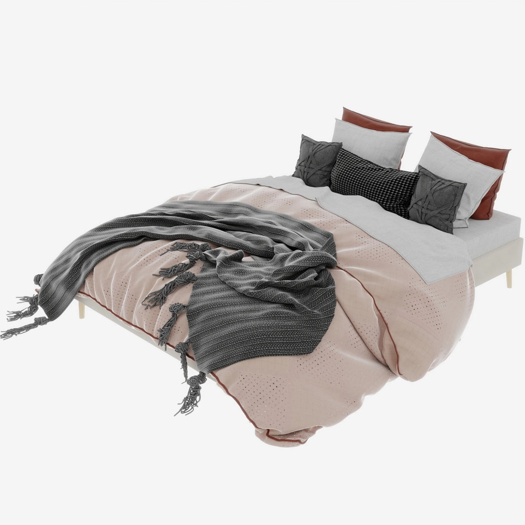 Letto matrimoniale - Xylo - 160x200 - Beige - Velluto olandese