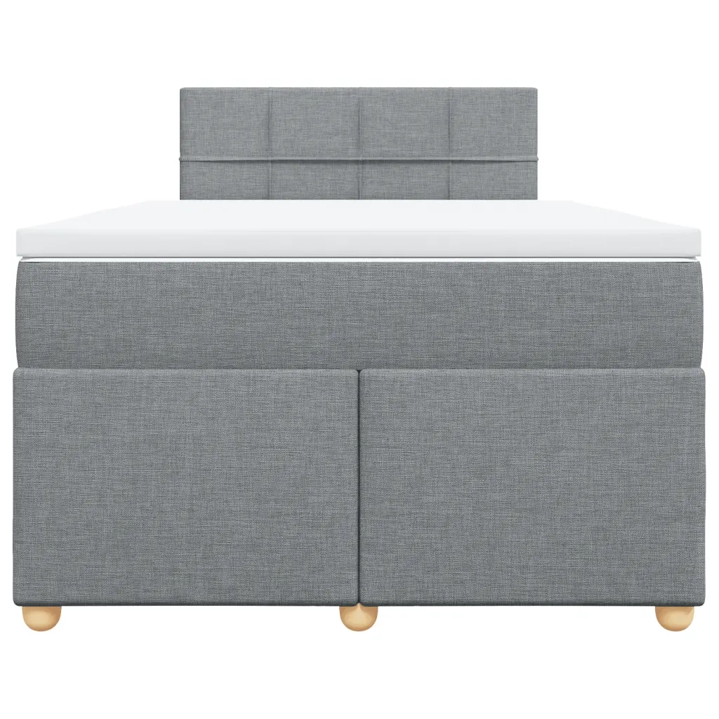 Giroletto a Molle con Materasso Grigio Chiaro 120x200cm Tessuto