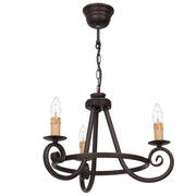 Lampadario rustico 3xE14 rame ruggine Faust Luminex