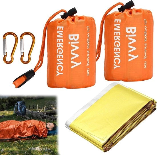 Sacco di sopravvivenza per emergenze - Sacco da bivacco, coperta e tenda per uso all'aperto