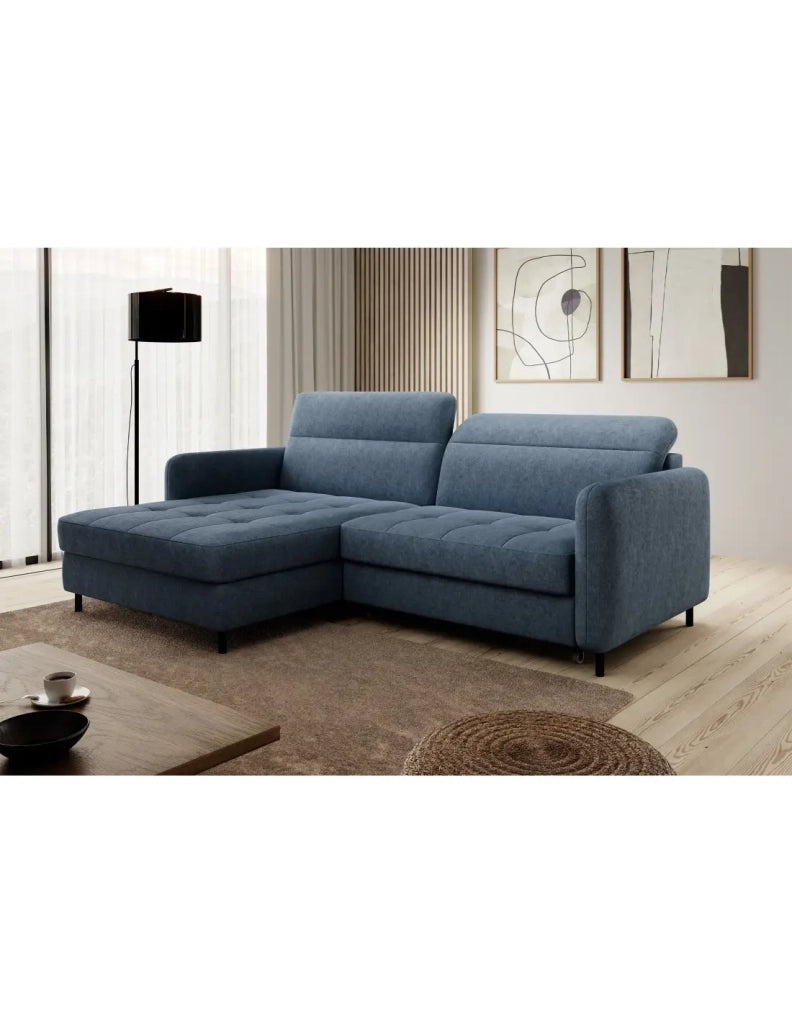 Divano ad angolo collezione GOUMSI colore Blu scuro mélange