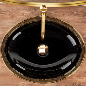 Lavabo Da Appoggio Rea Margot Black / Gold