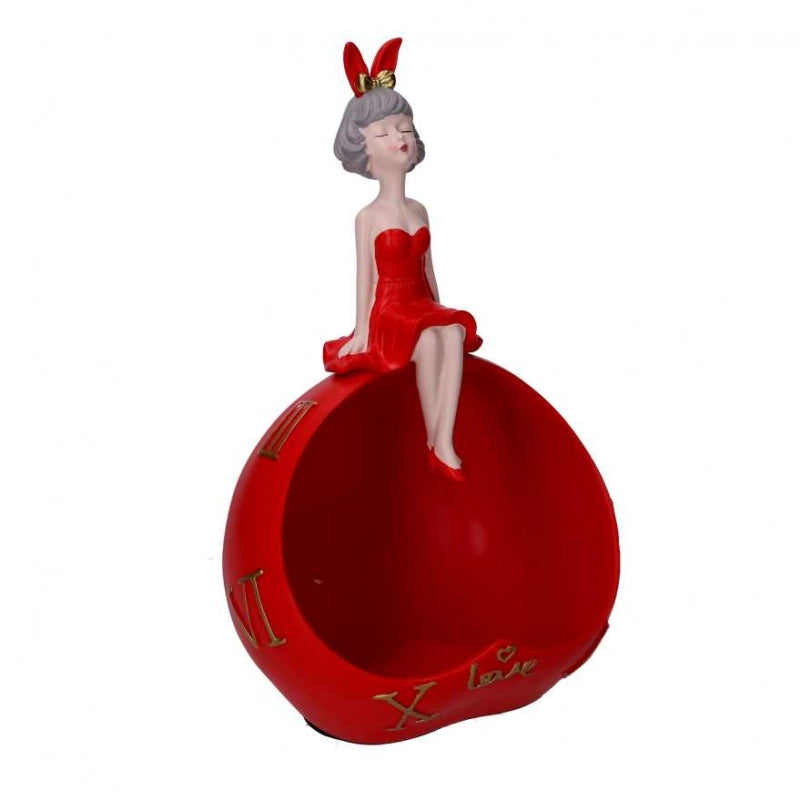 Donna resina svuotatasche rosso cm20x15h32