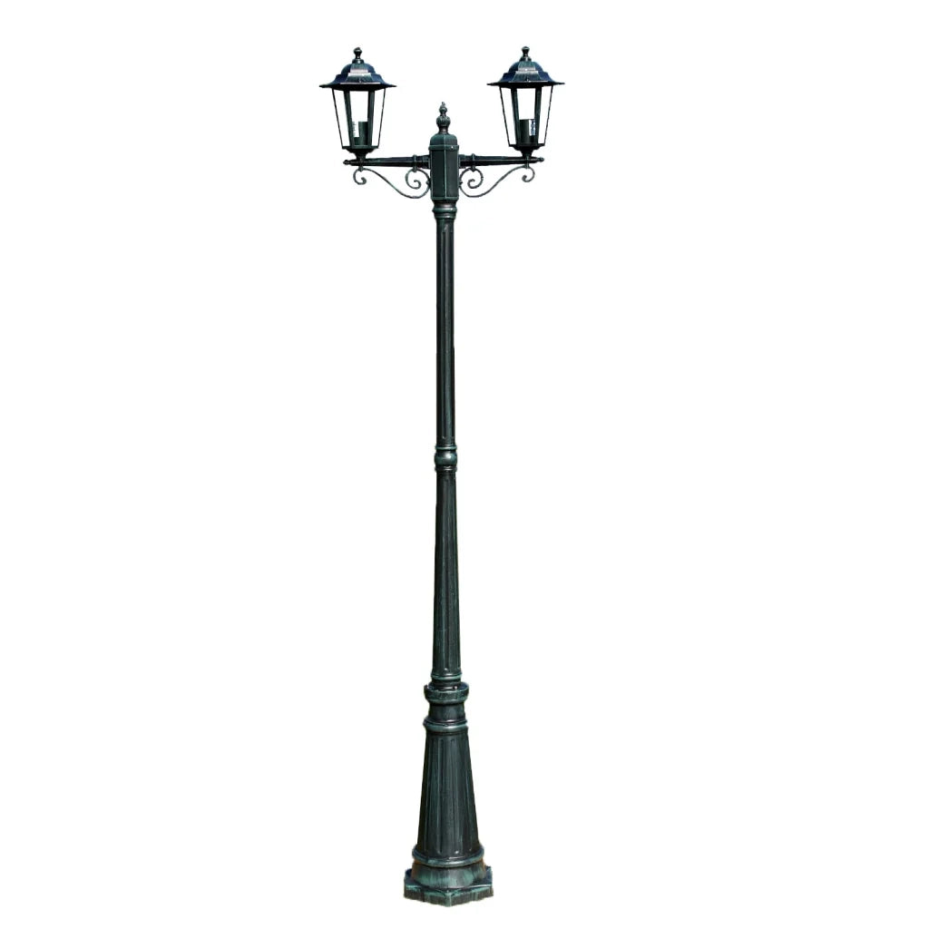 Lampada da terra decorativa doppia da esterno verde 215 cm 2402082