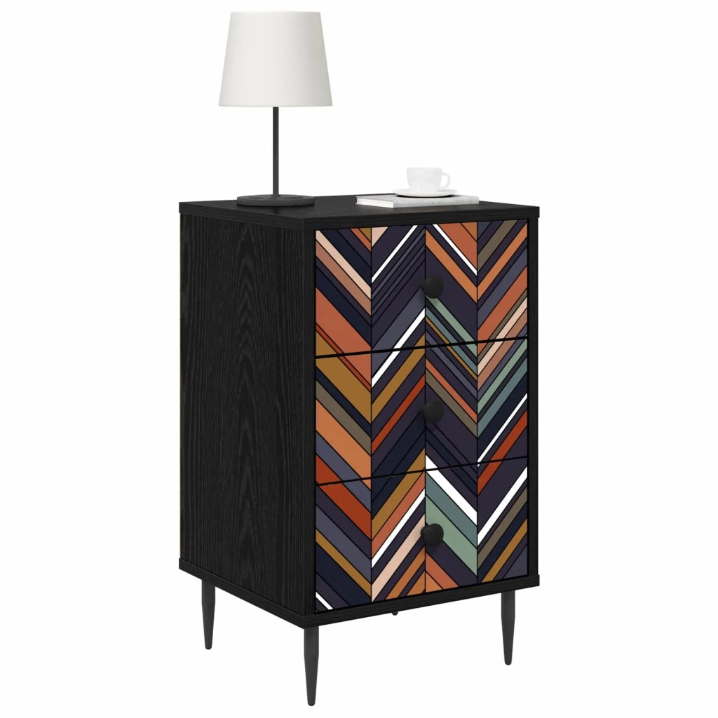 Armadio da Notte OMMEN 2 pz Rovere Nero 36 x 33 x 61 cm 8007330