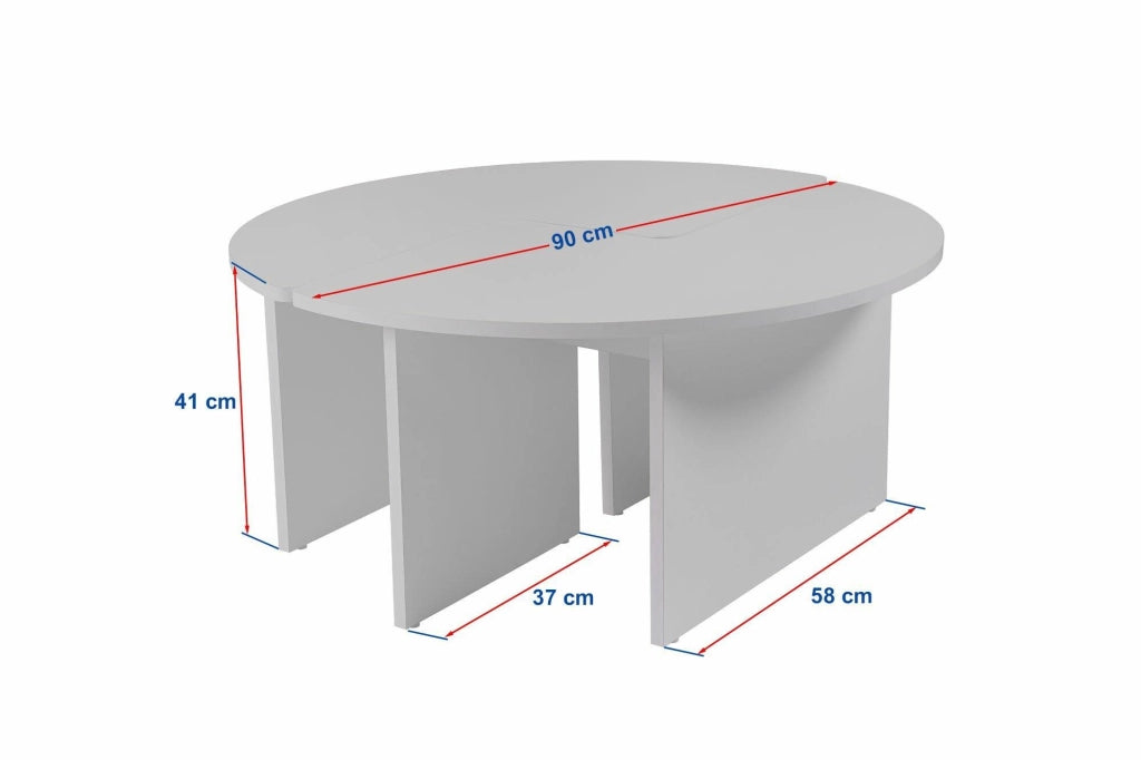 Tavolino da salotto Tairn, Tavolo basso da caffè, Portariviste per divano, Ripiano da soggiorno, 90x90 h41 cm, Bianco