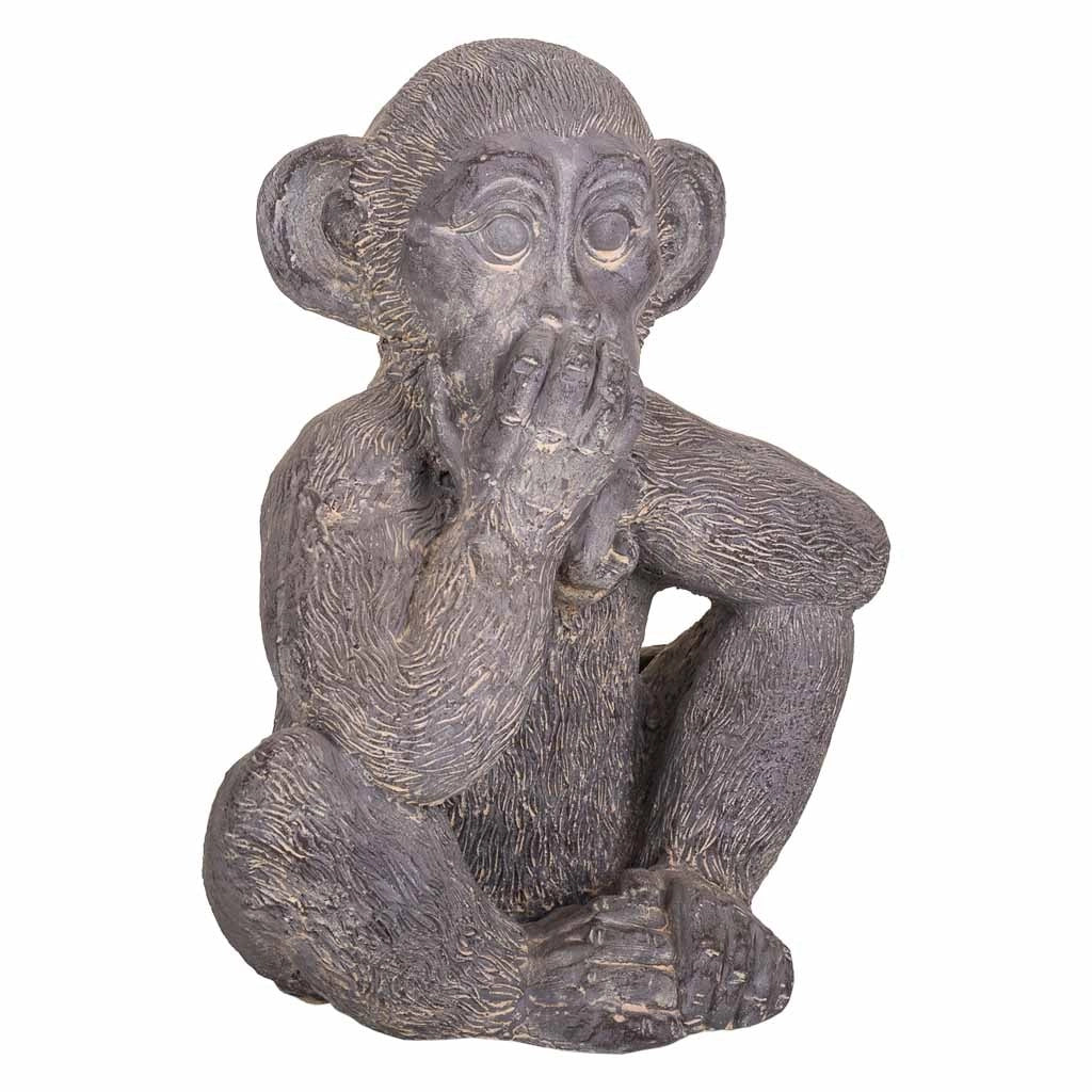 Scimmia decorativa in magnesio grigio 35x26x40h