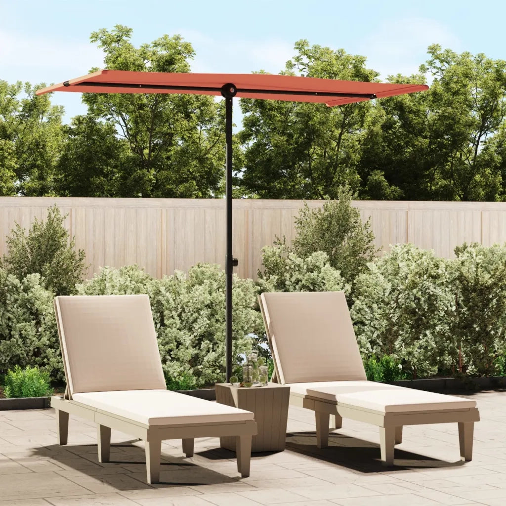 Ombrellone da Giardino Palo in Alluminio 180x110cm Terracotta 47333