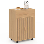 IDMarket - Credenza JULIETTE con cassetto in legno effetto doghe L.60 cm