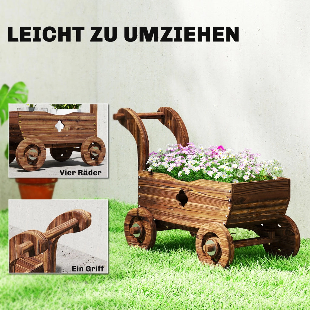 Hochbeet in Legno con Ruote ¨C zephmum ¨C 68x38x52cm