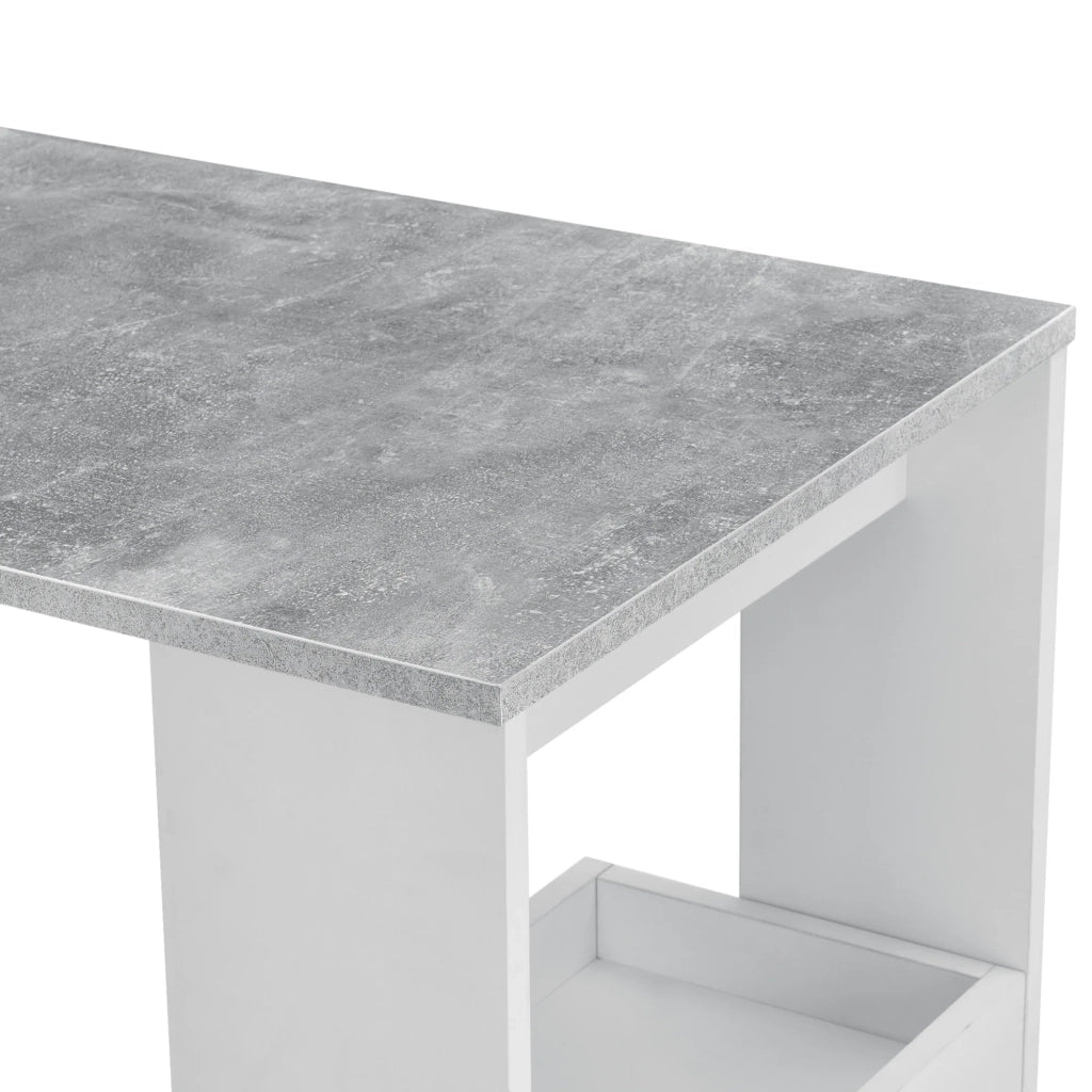 Elegante tavolo da bar con vani portaoggetti tavolo da bistrot 120 cm bianco e grigio 03_0006218
