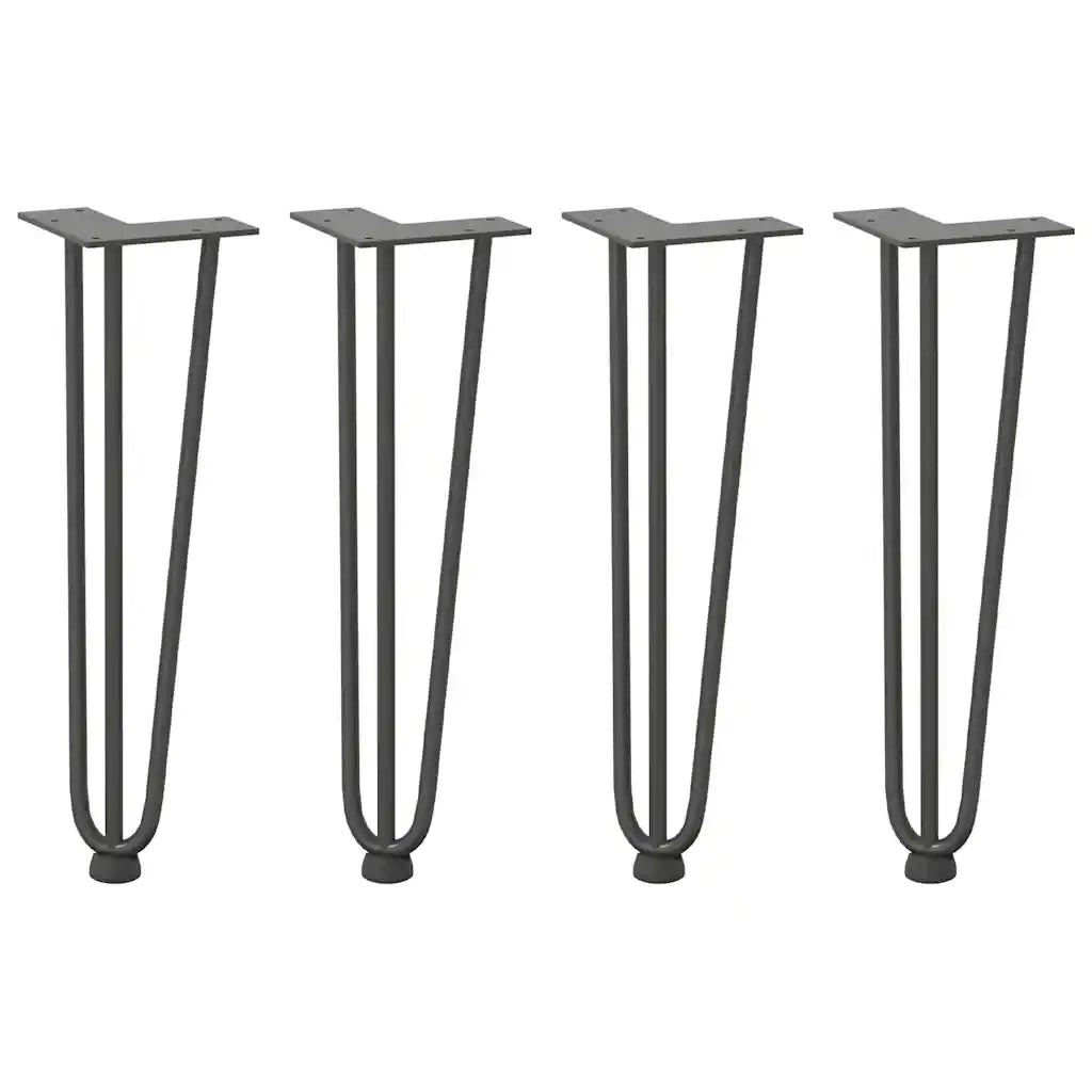 Gambe a forcina per tavolino 4 pz antracite 42 cm acciaio massiccio 4012442