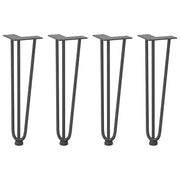 Gambe a forcina per tavolino 4 pz antracite 42 cm acciaio massiccio 4012442