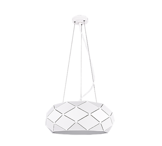 Lampada a sospensione con tagli laser, metallo, bianco, D 50 cm, Zandor