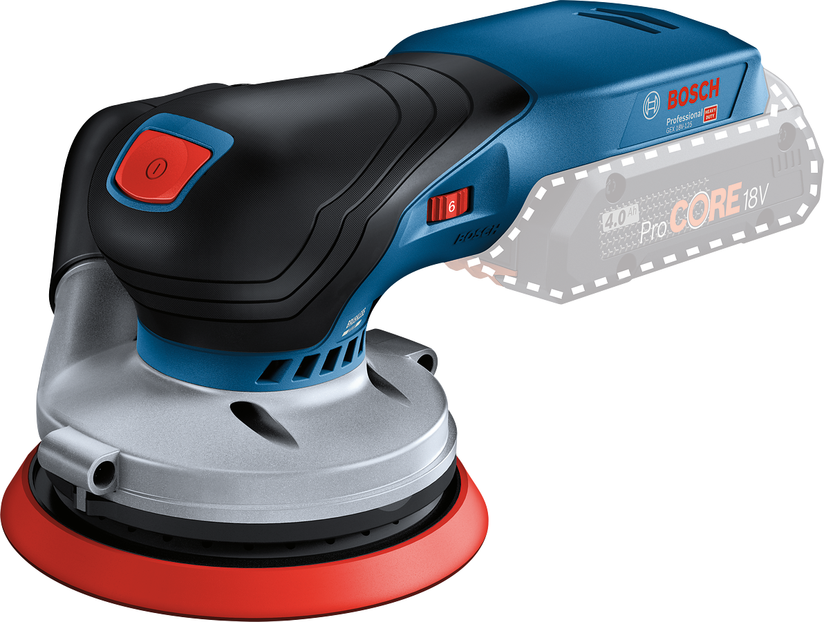 Bosch GEX 18V-125 Levigatrice Rotorbitale 18V Ø125 mm Solo Macchina + ACCESSORI