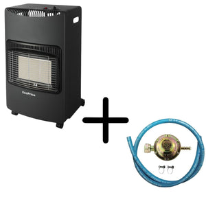 EcoPrice® Stufa A Gas Pieghevole,Infrarossi,Adatta Per GPL/Butano/Propano,A 15 Kg,Sistema ODS+Regolatore+Tubo0.5 Metri+Fascette