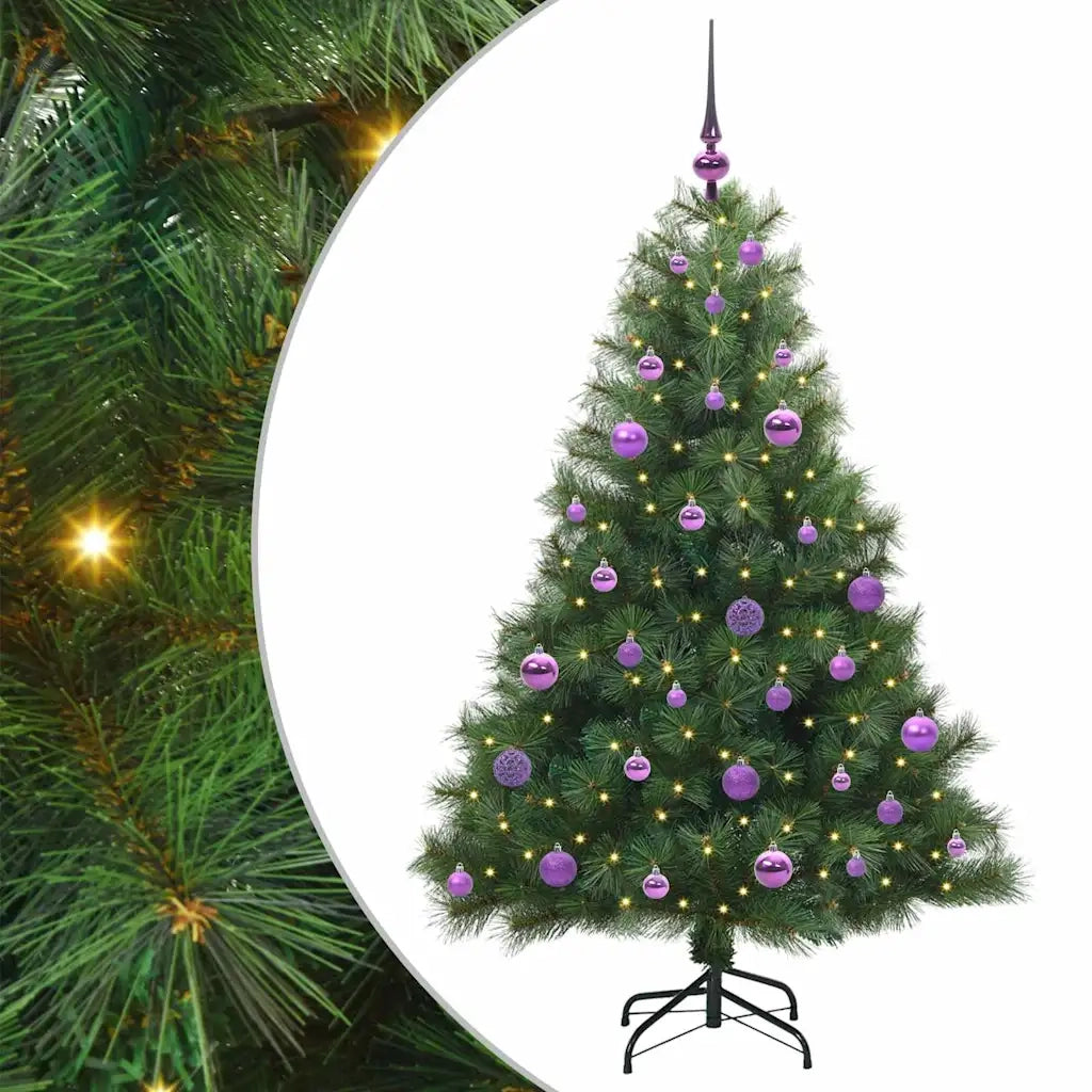 Albero di Natale | Decorazioni natalizie artificiale con 150 LED Verde 150 cm PE e PVC