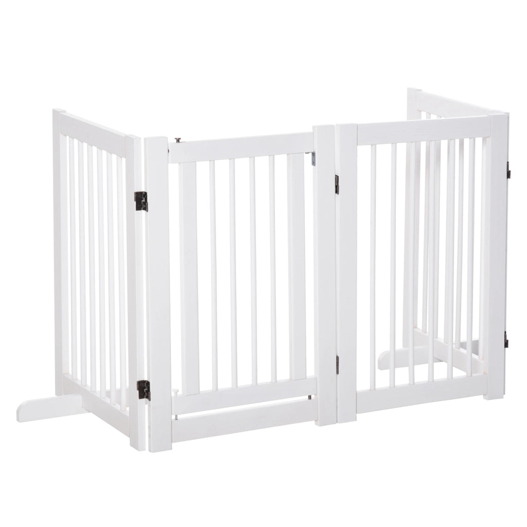 Cancelletto di Sicurezza Autoportante ¨C Xylo ¨C Legno Bianco 204x75cm 4 Pannelli