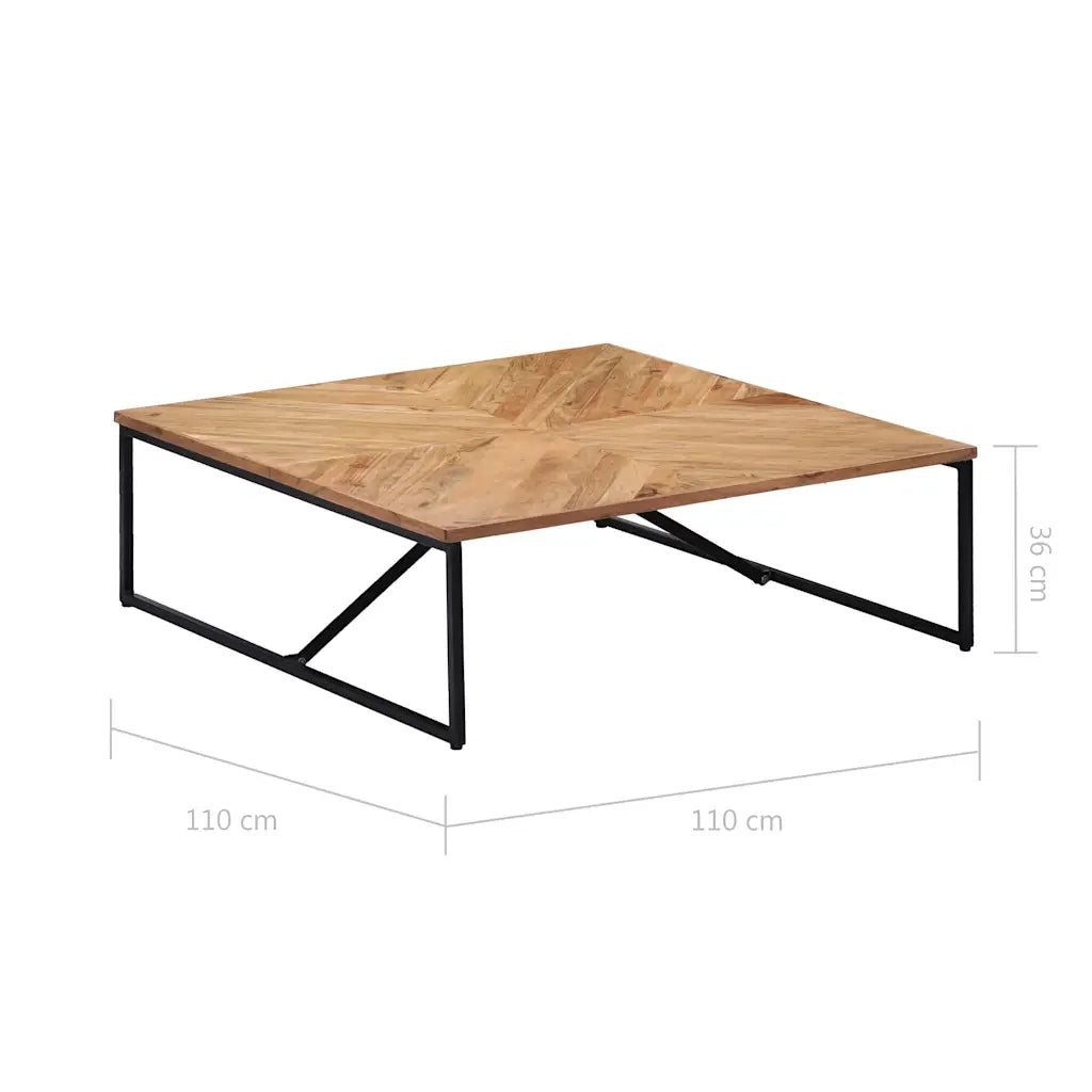 Tavolino da Salotto 110x110x36 cm Legno Massello di Acacia 247699