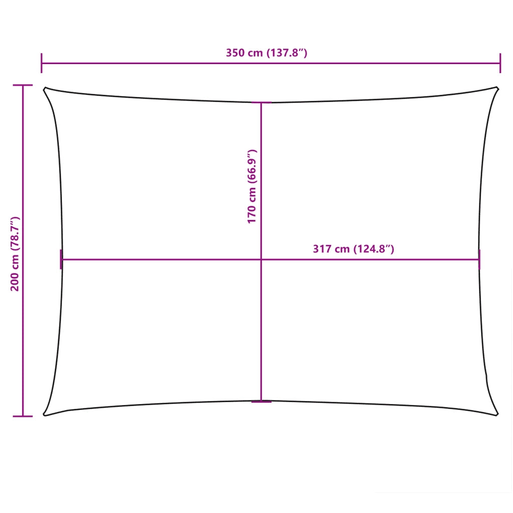 Parasole a Vela Oxford Rettangolare 2x3,5 m Marrone