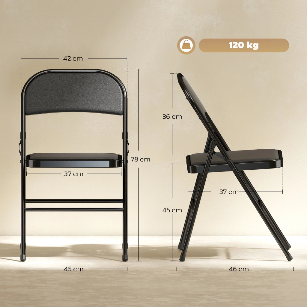 Sedia pieghevole ¨C zephmum ¨C nero, acciaio, similpelle