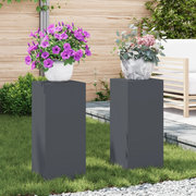 Supporti per Piante da Esterno Pillar 2 pcs Antracite 24x24x55 cm Acciaio