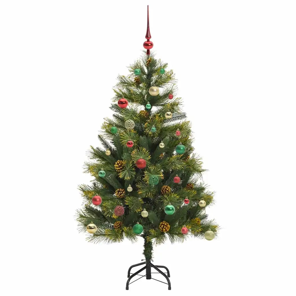 Albero di Natale artificiale pieghevole con coni Verde 150 cm 3395088