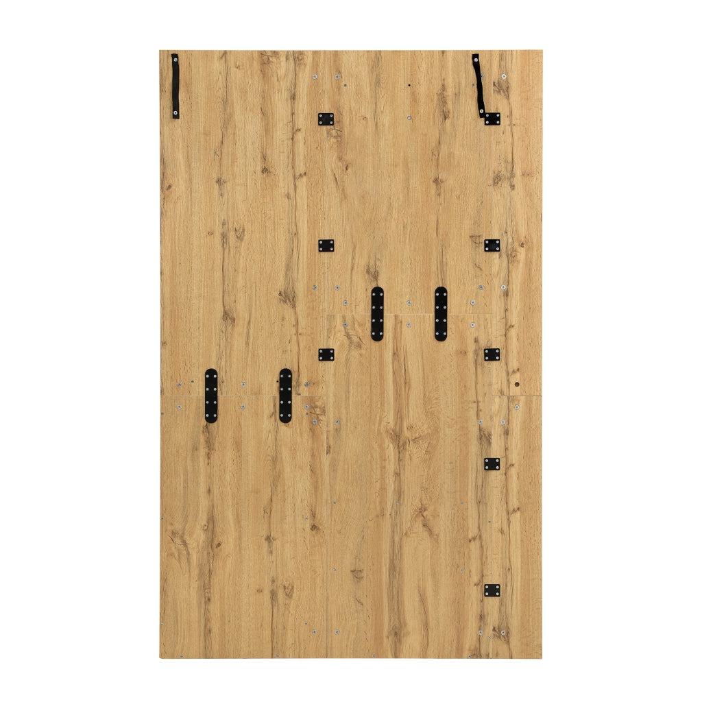 Set mobili ingresso con scarpiera, specchio, seduta imbottita e portaombrelli laterale, MDF naturale